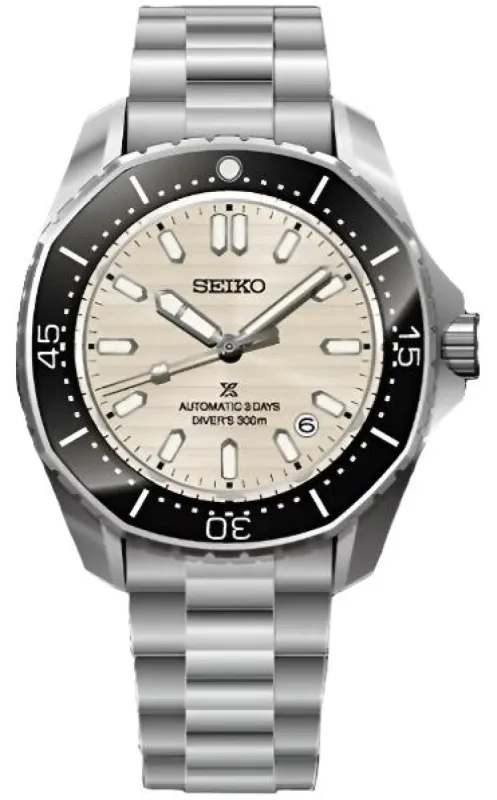 Seiko Prospex 300m Automatic Polygonal Divers Pearl White Watch sold by C.W. Sellors