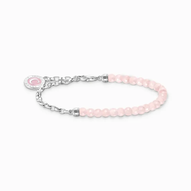 Thomas Sabo Sterling Silver Rose Quartz Charmista Member Charm Bracelet with Coin sold by C.W. Sellors