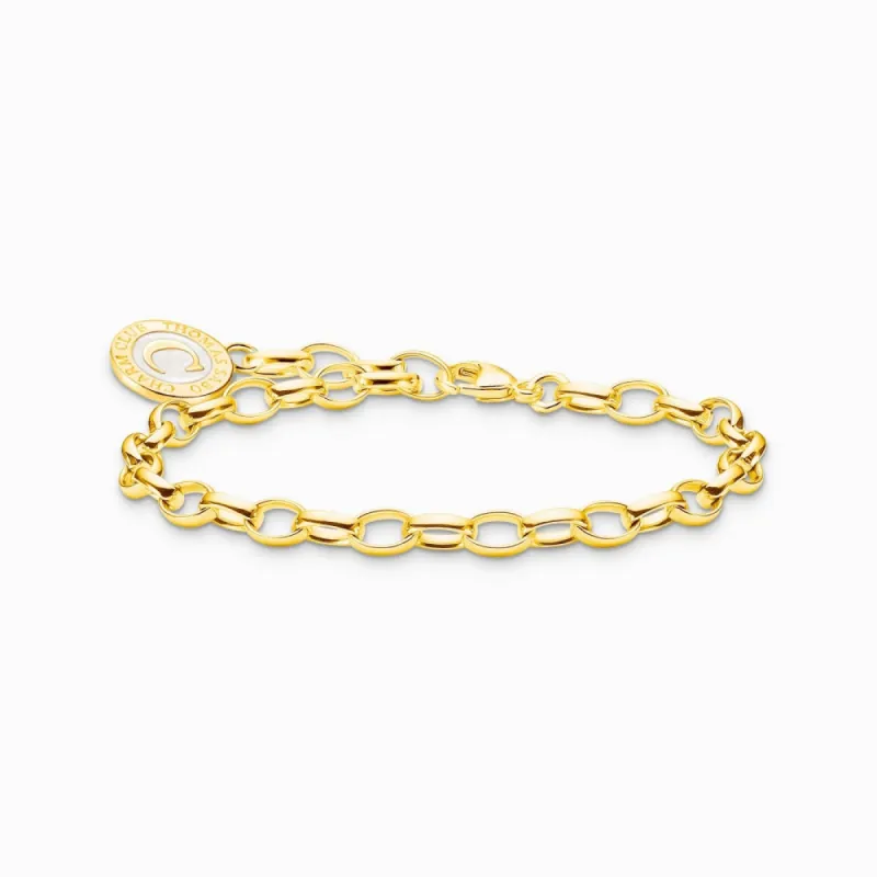 Thomas Sabo Gold Plated Sterling Silver Charmista Member Charm Bracelet with White Coin sold by C.W. Sellors