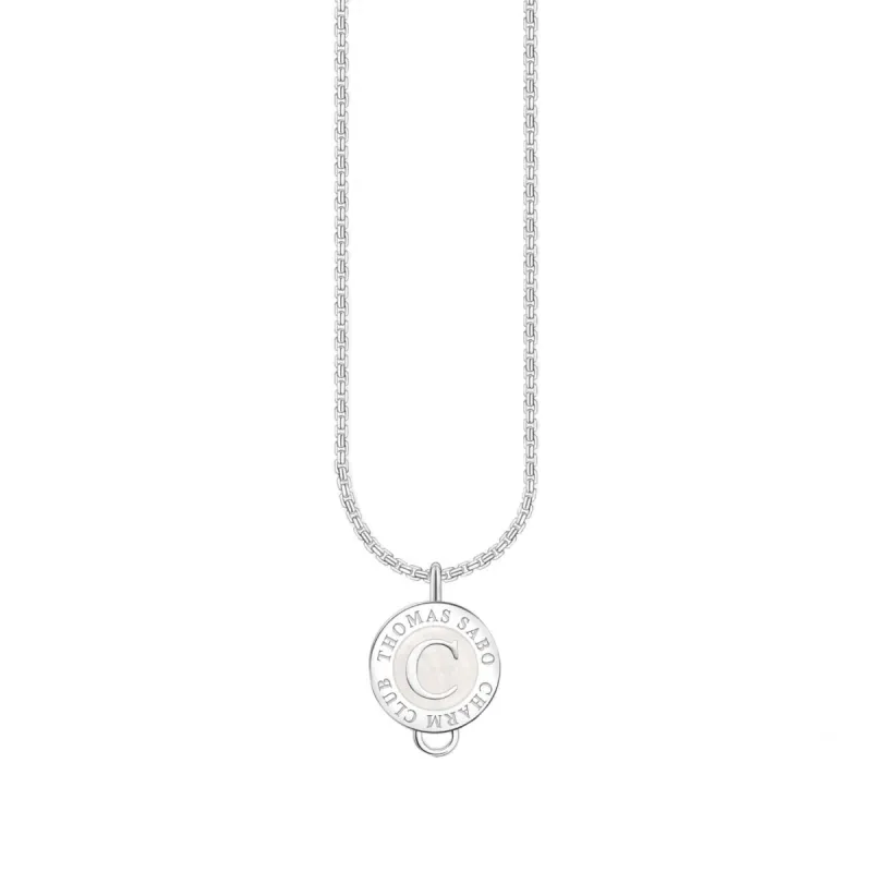 Thomas Sabo Sterling Silver Charmista Member Charm Necklace with White Coin sold by C.W. Sellors