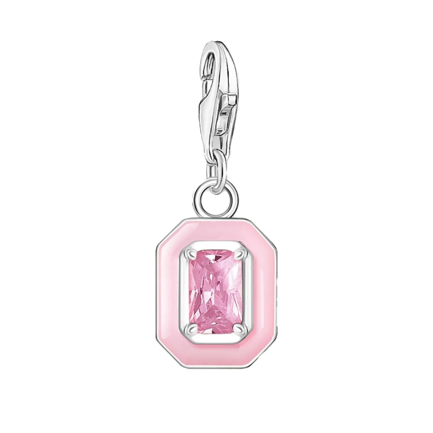 Thomas Sabo Charmista Sterling Silver Pink Stone Charm Pendant sold by C.W. Sellors