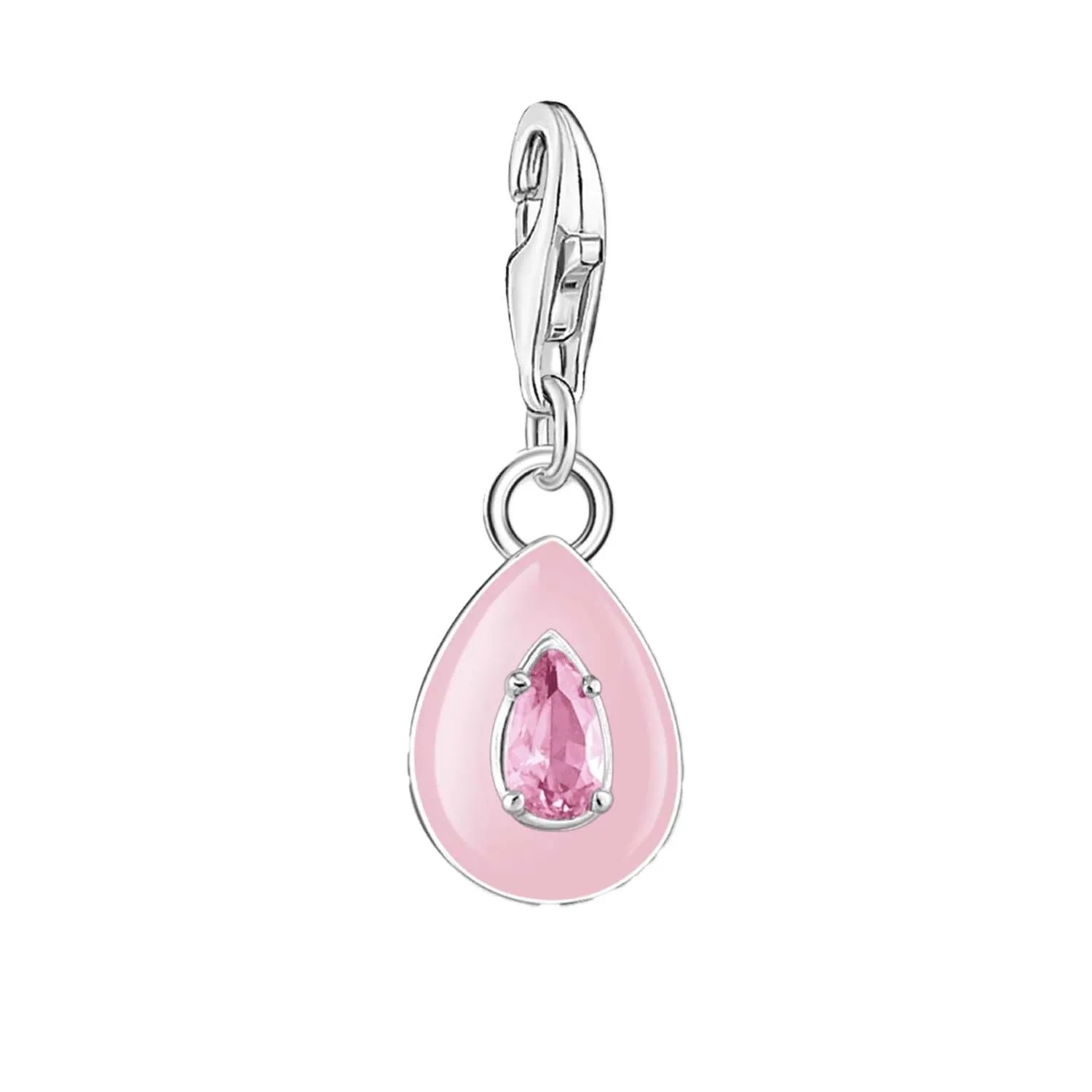 Thomas Sabo Charmista Sterling Silver Pink Drop Charm Pendant sold by C.W. Sellors