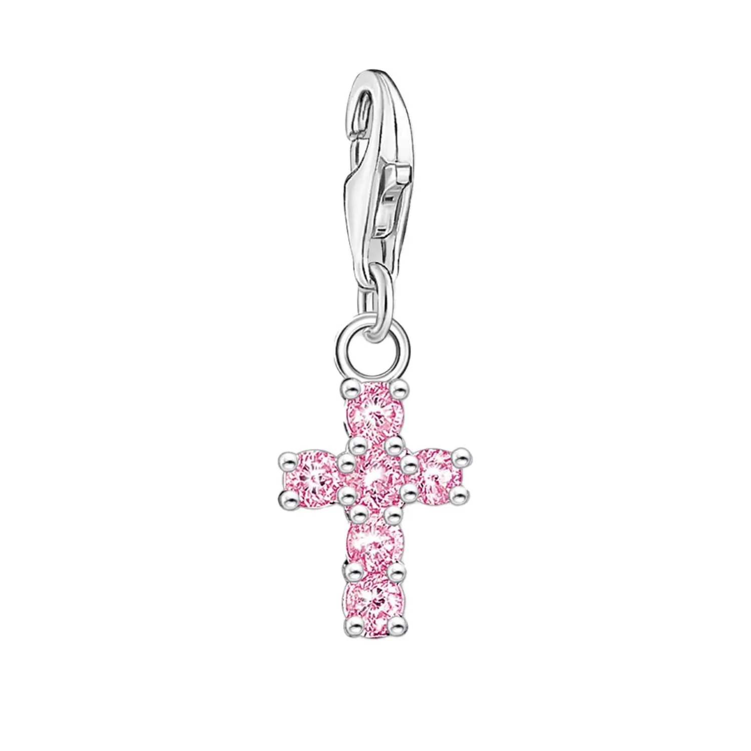 Thomas Sabo Charmista Sterling Silver Pink Cross Charm Pendant sold by C.W. Sellors