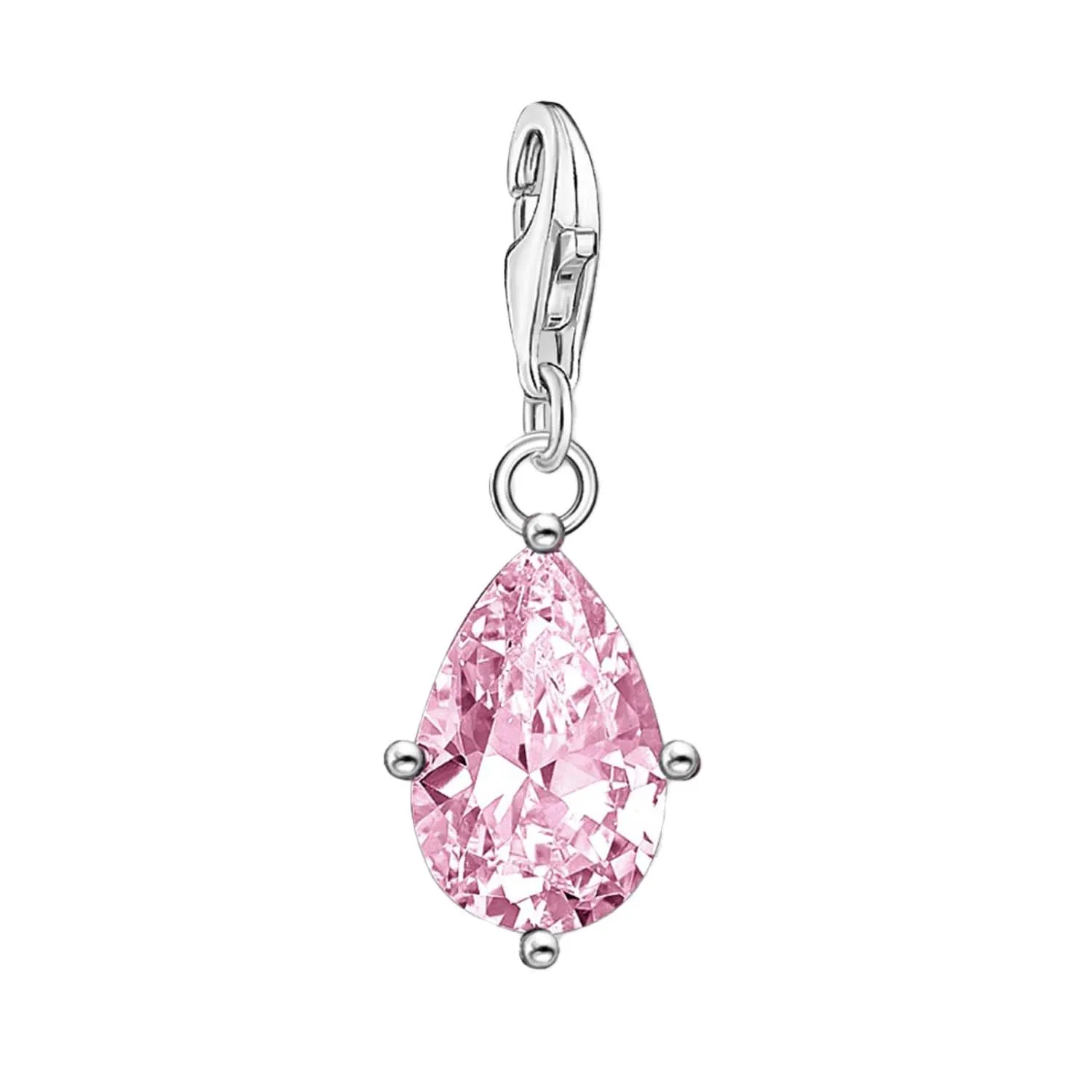 Thomas Sabo Charmista Sterling Silver Pink Drop Charm Pendant sold by C.W. Sellors