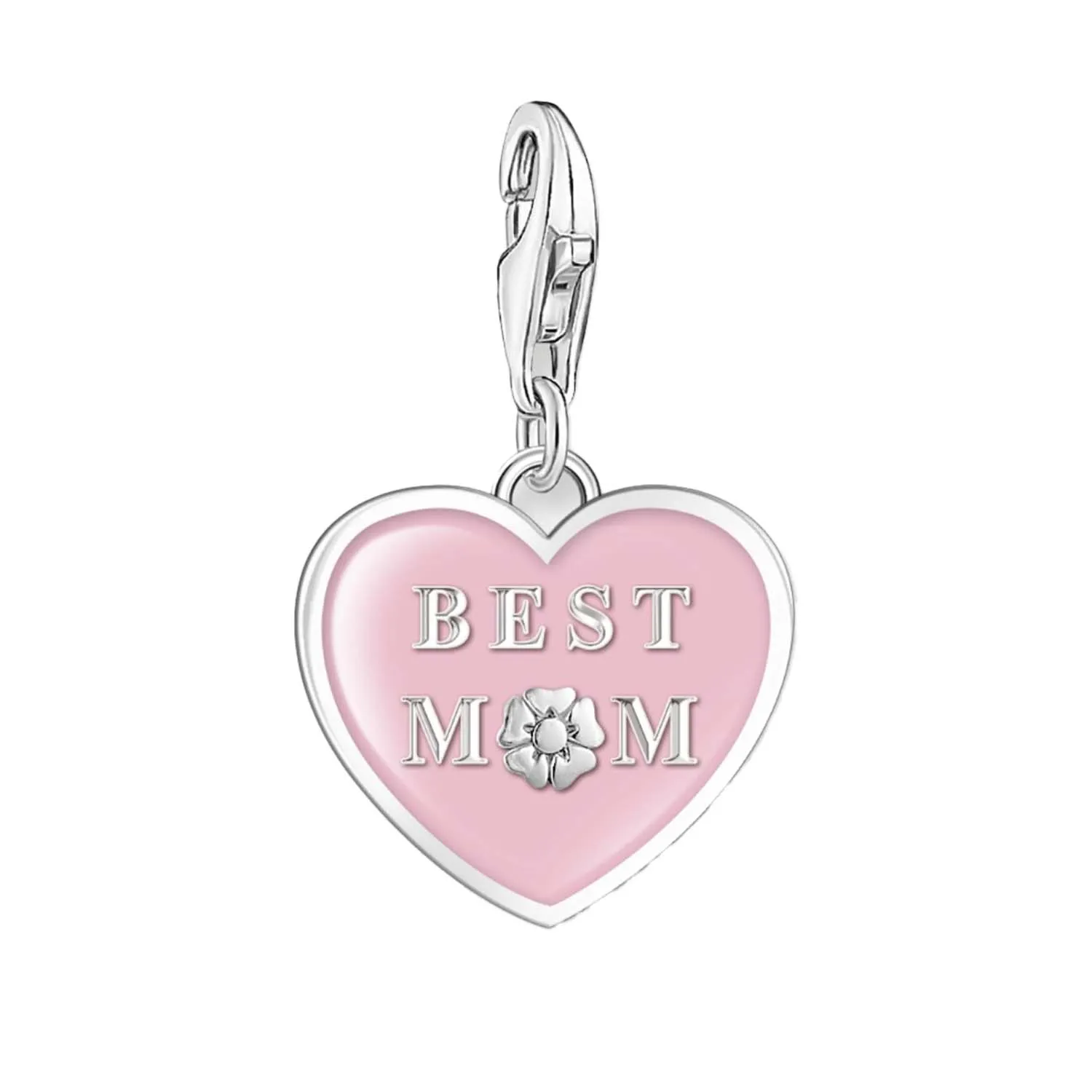 Thomas Sabo Charmista Sterling Silver Pink Best Mom Heart Charm sold by C.W. Sellors