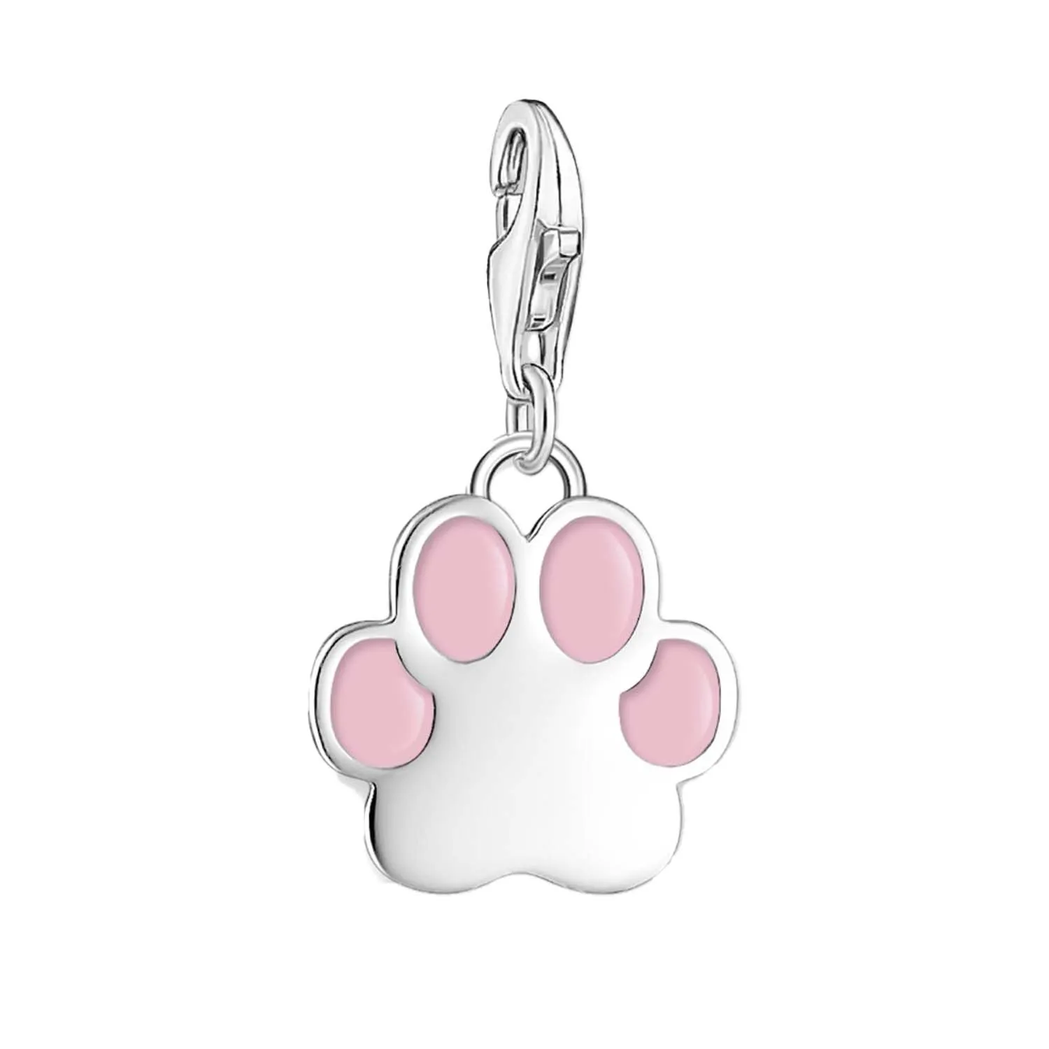 Thomas Sabo Charmista Sterling Silver Pink Paw Charm Pendant sold by C.W. Sellors