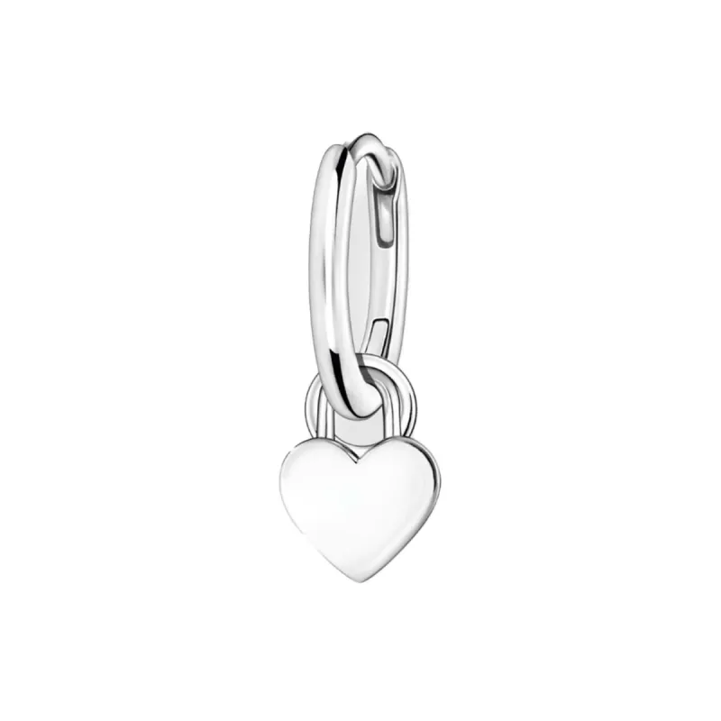 Thomas Sabo Charmista Sterling Silver Single Hoop Earring with Heart sold by C.W. Sellors