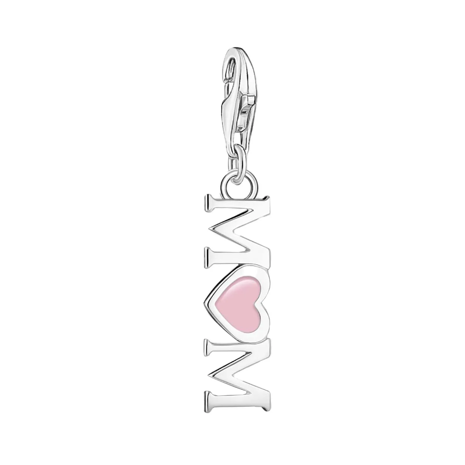 Thomas Sabo Charmista Sterling Silver Pink Mom Heart Charm Pendant sold by C.W. Sellors