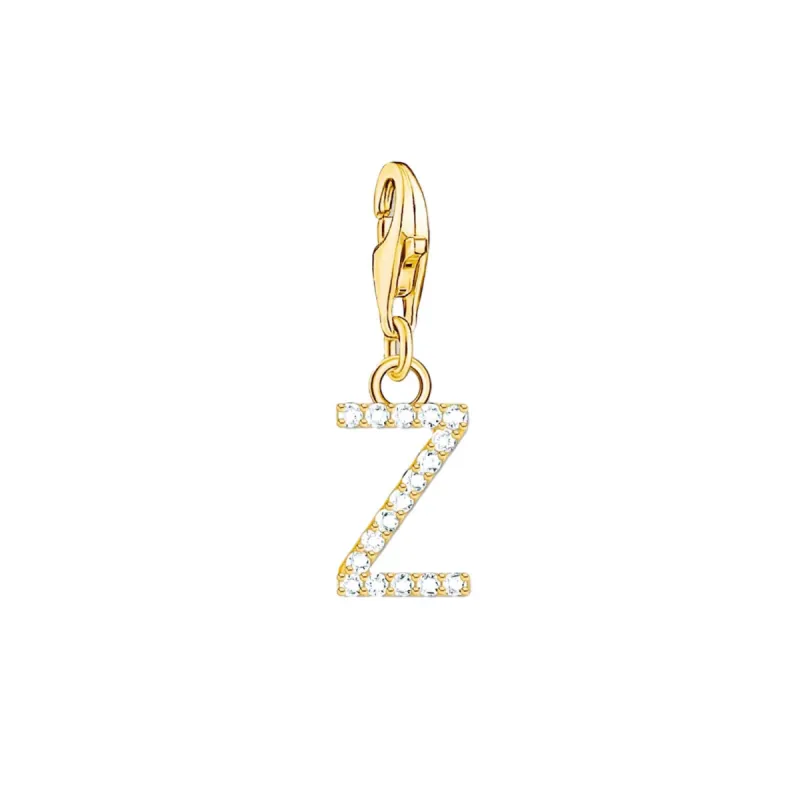 Thomas Sabo Charmista Gold Plated Sterling Silver Letter Z Charm Pendant sold by C.W. Sellors