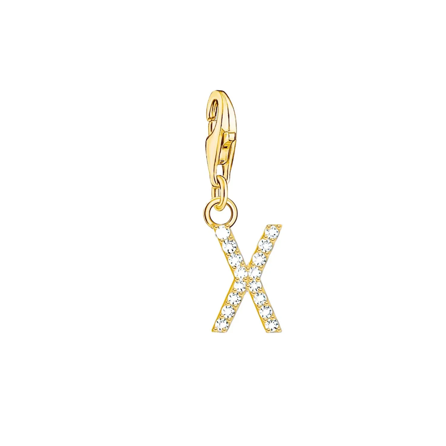 Thomas Sabo Charmista Gold Plated Sterling Silver Letter X Charm Pendant sold by C.W. Sellors