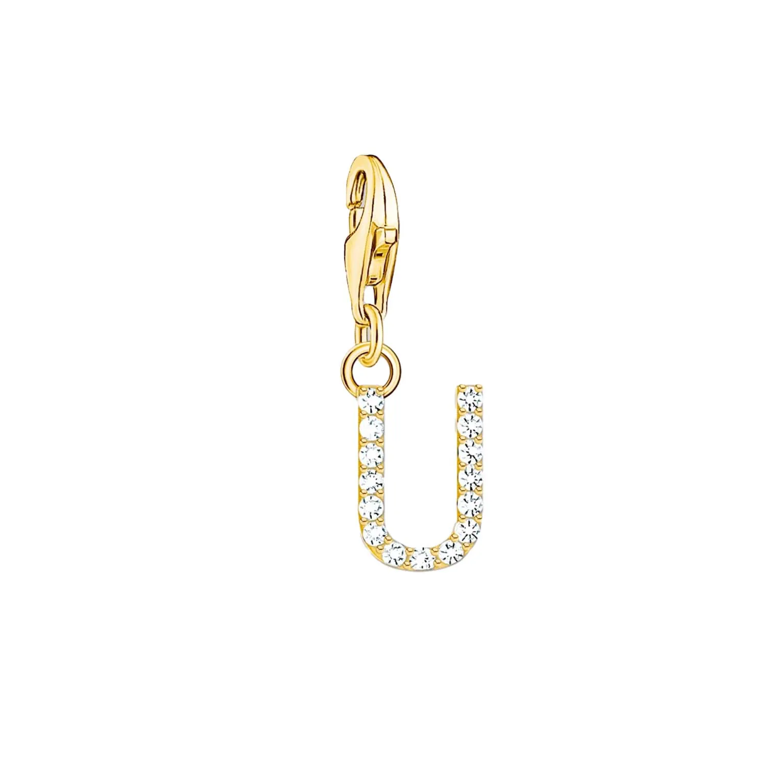 Thomas Sabo Charmista Gold Plated Sterling Silver Letter U Charm Pendant sold by C.W. Sellors