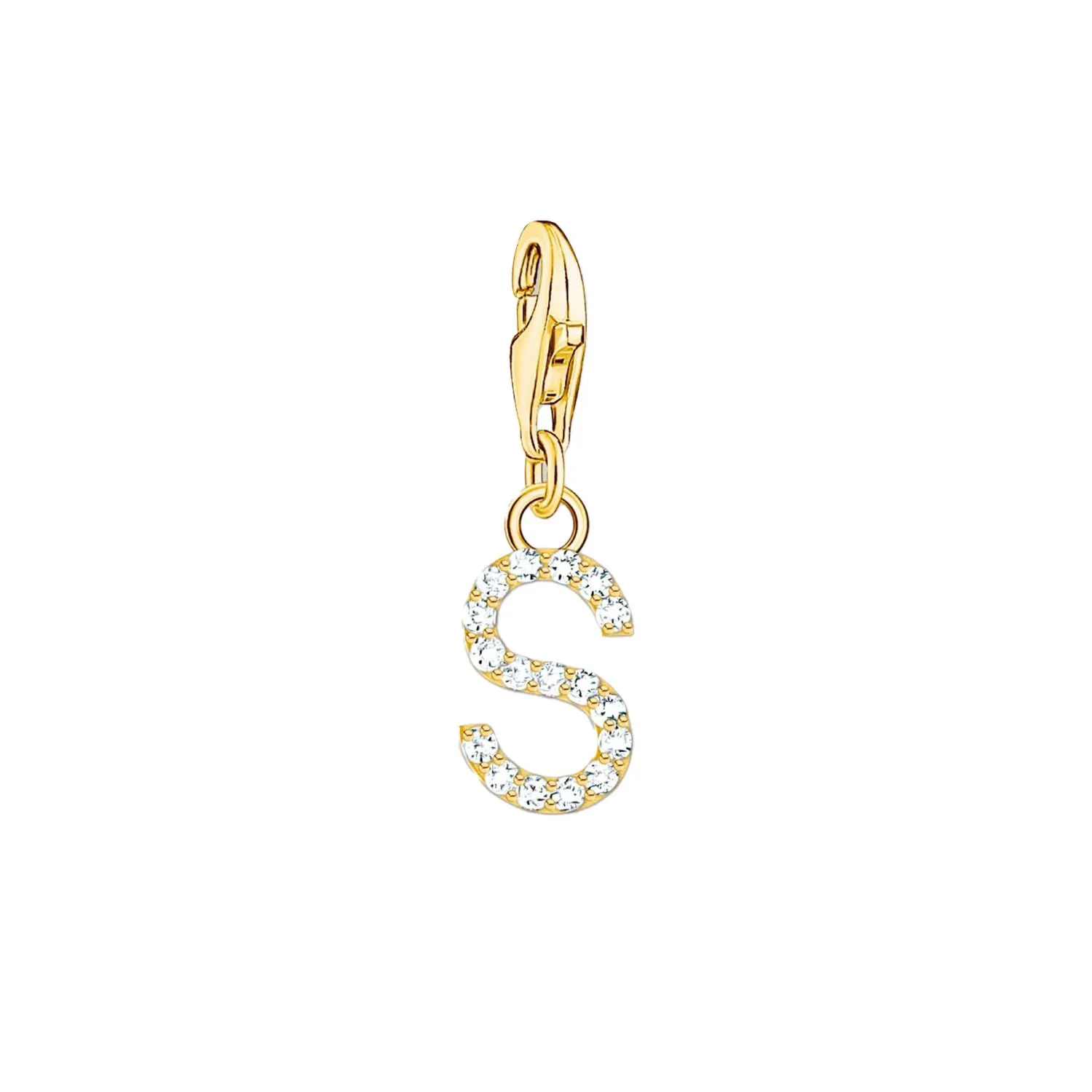 Thomas Sabo Charmista Gold Plated Sterling Silver Letter S Charm Pendant sold by C.W. Sellors