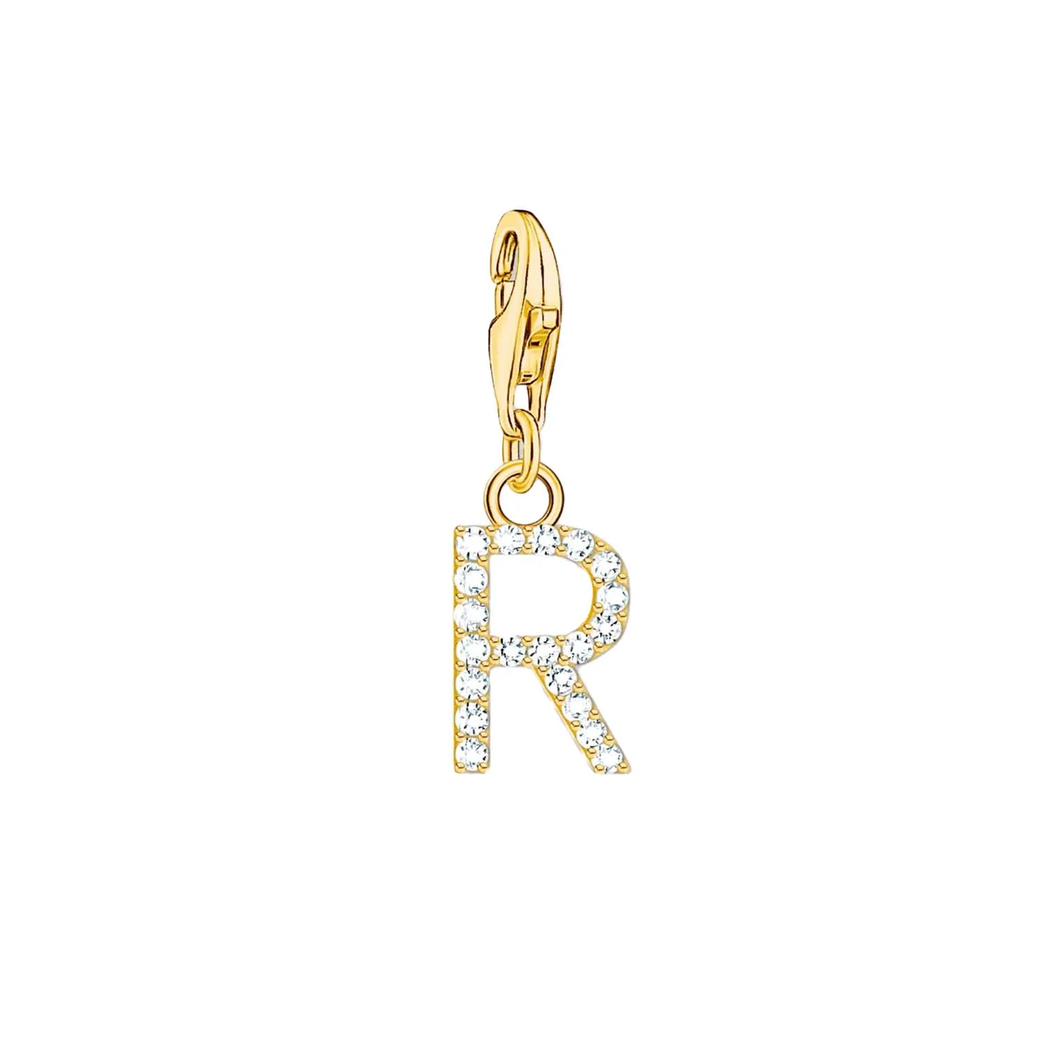 Thomas Sabo Charmista Gold Plated Sterling Silver Letter R Charm Pendant sold by C.W. Sellors