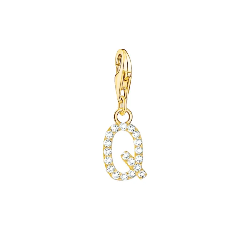 Thomas Sabo Charmista Gold Plated Sterling Silver Letter Q Charm Pendant sold by C.W. Sellors