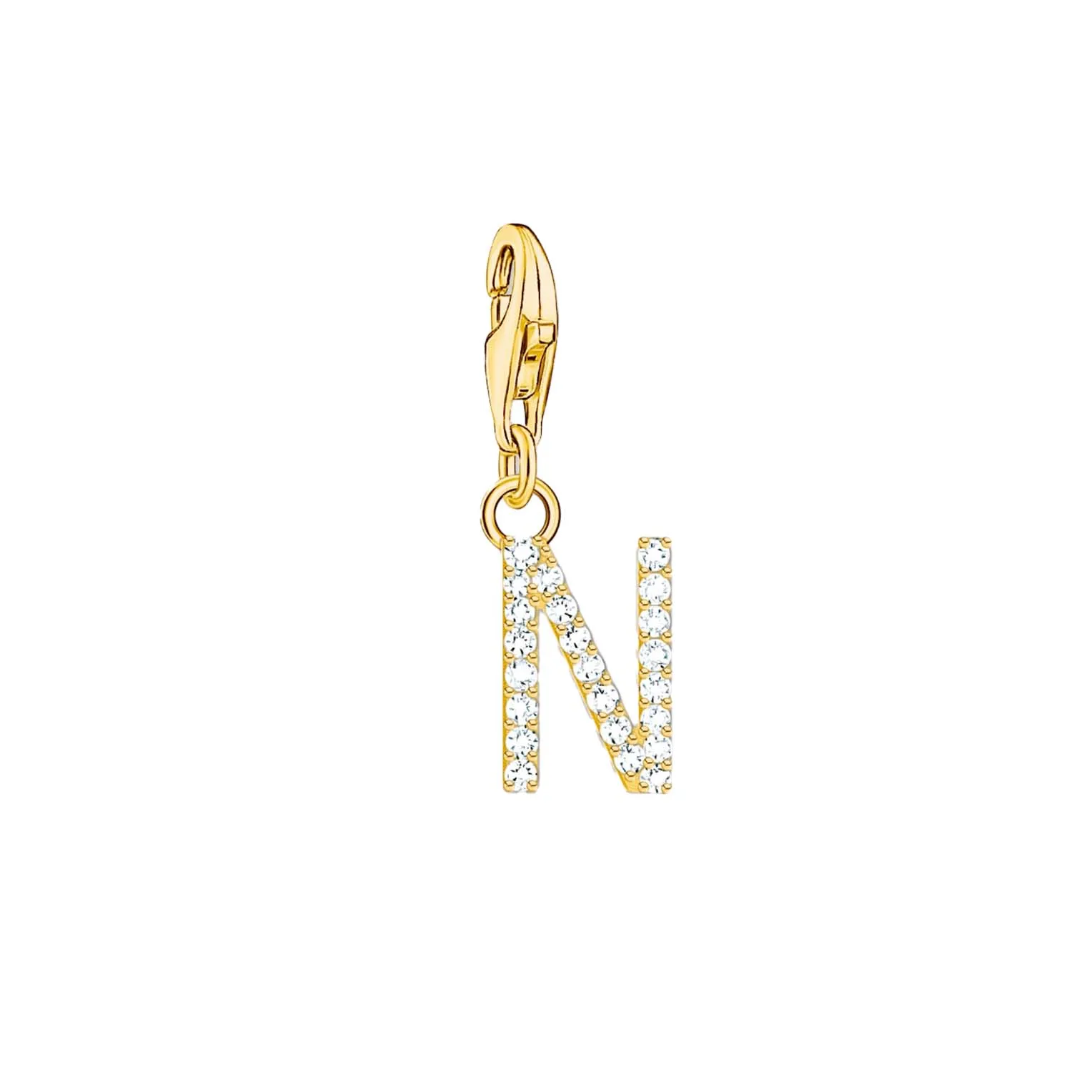 Thomas Sabo Charmista Gold Plated Sterling Silver Letter N Charm Pendant sold by C.W. Sellors