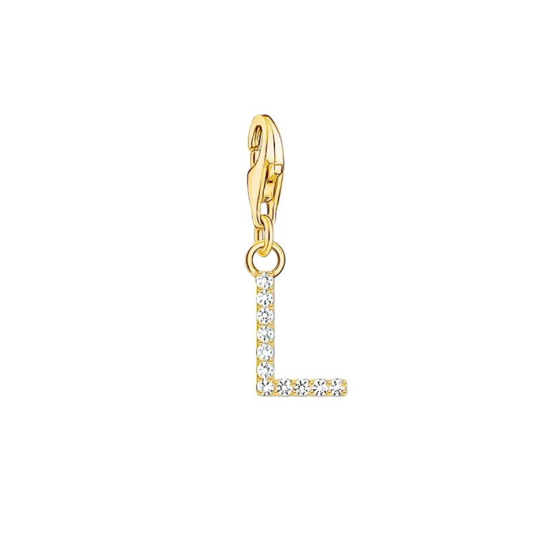 Thomas Sabo Charmista Gold Plated Sterling Silver Letter L Charm Pendant sold by C.W. Sellors