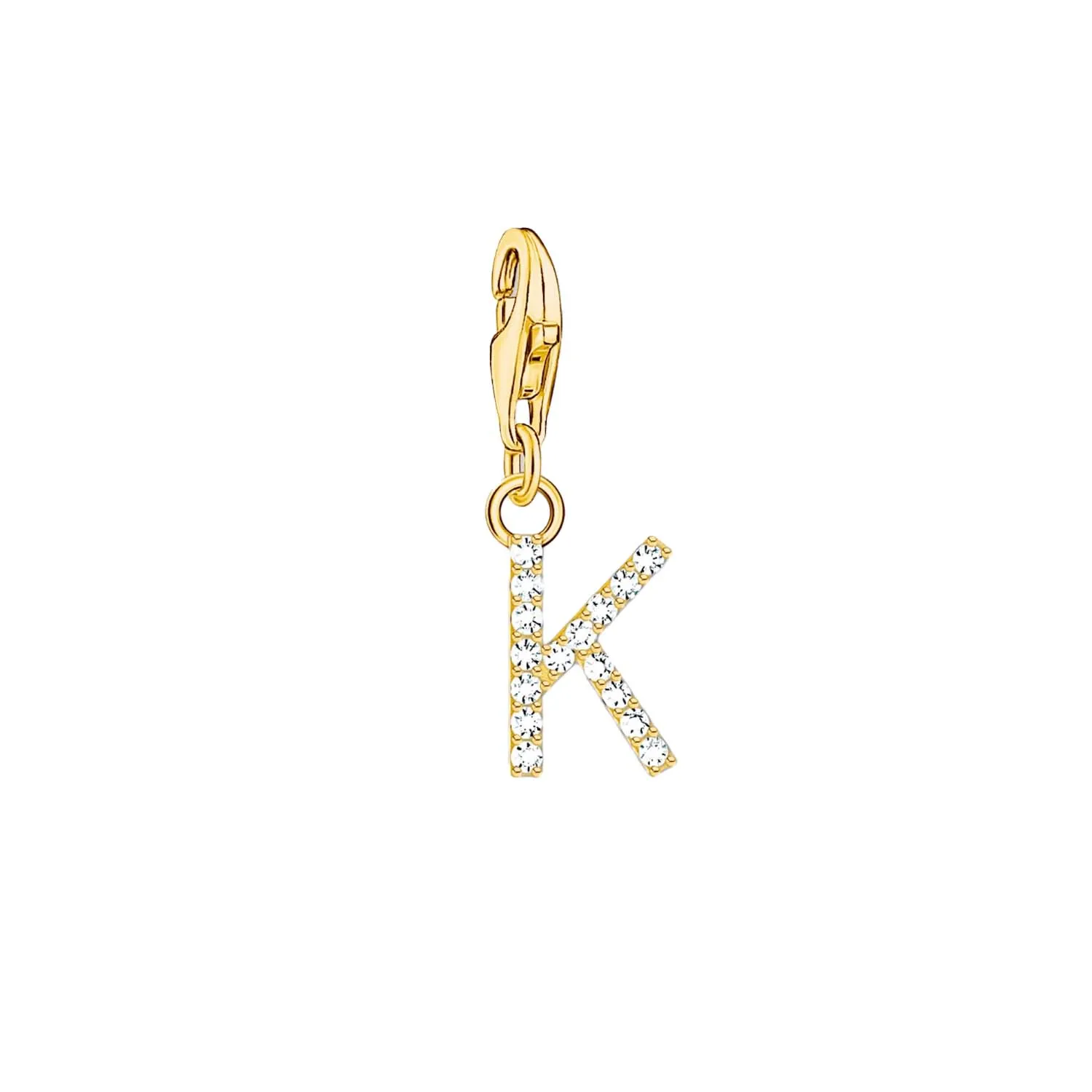 Thomas Sabo Charmista Gold Plated Sterling Silver Letter K Charm Pendant sold by C.W. Sellors
