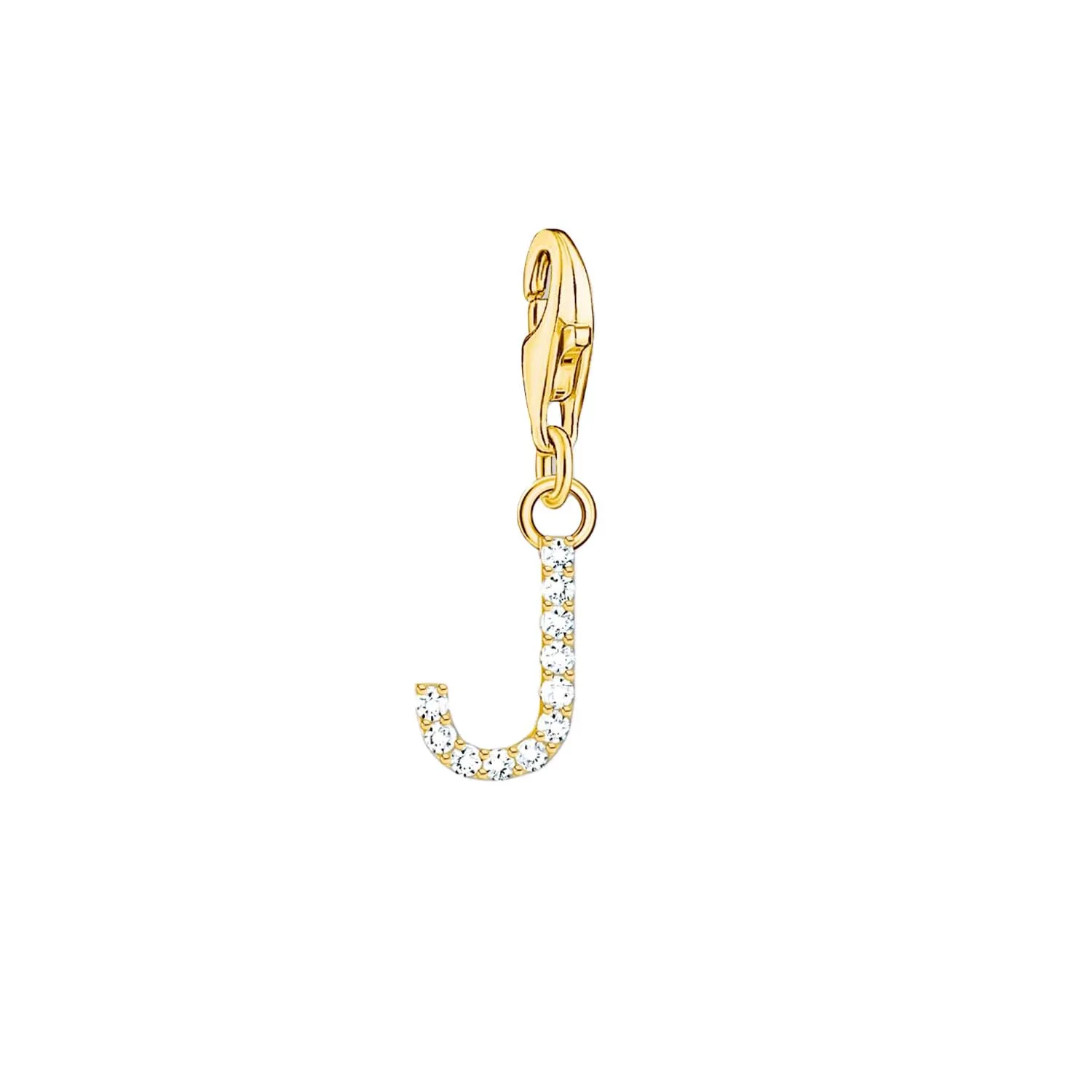 Thomas Sabo Charmista Gold Plated Sterling Silver Letter J Charm Pendant sold by C.W. Sellors
