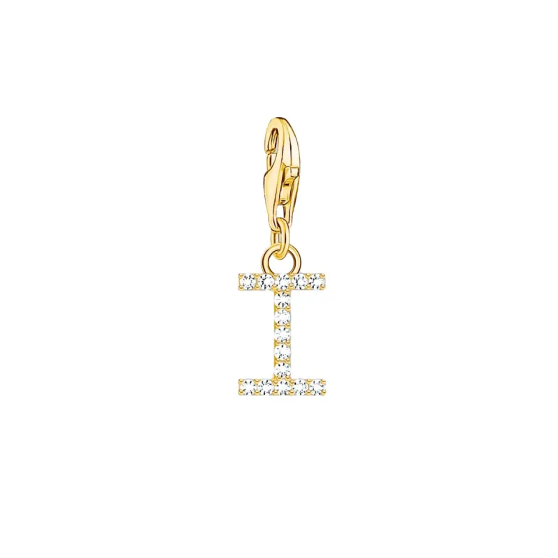 Thomas Sabo Charmista Gold Plated Sterling Silver Letter I Charm Pendant sold by C.W. Sellors