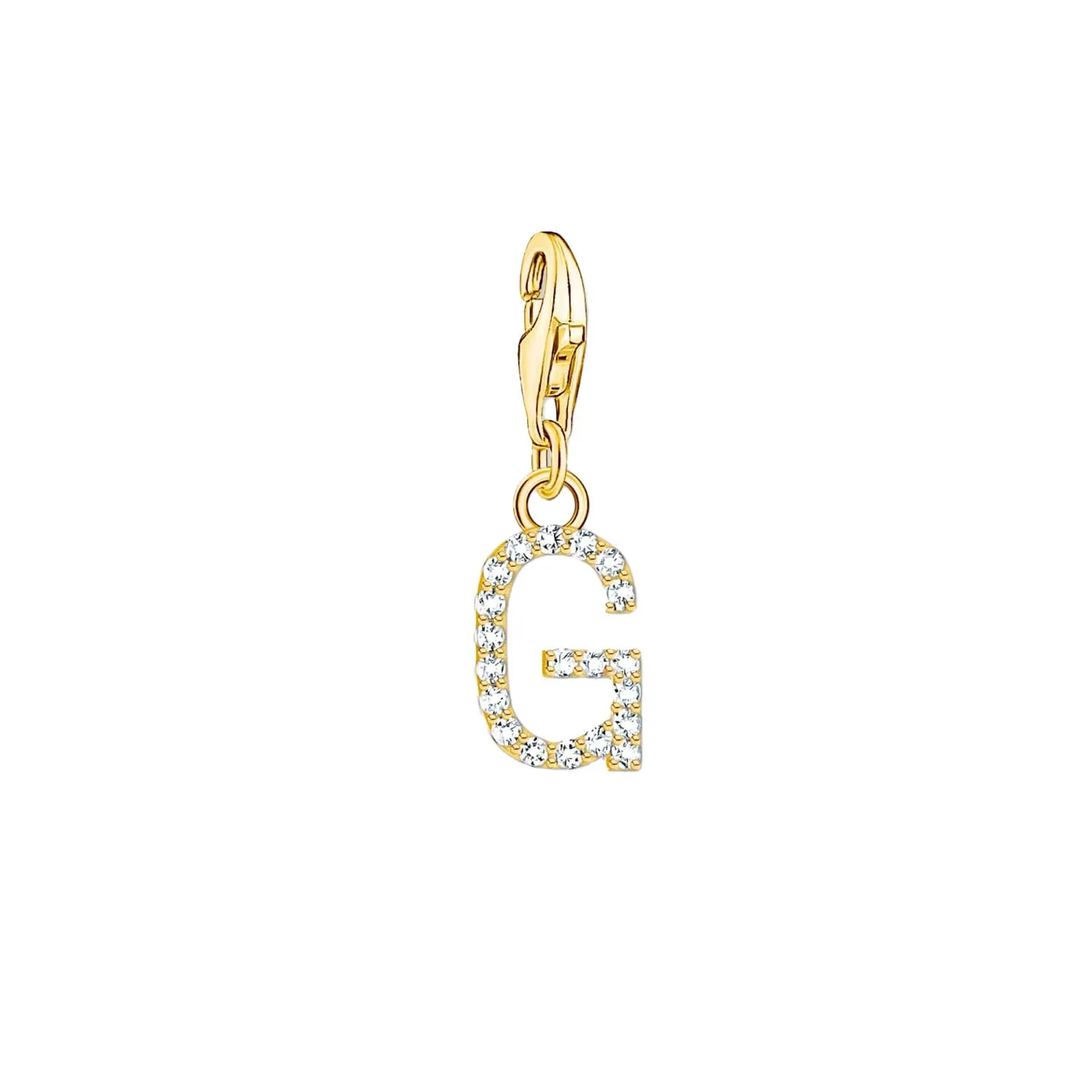 Thomas Sabo Charmista Gold Plated Sterling Silver Letter G Charm Pendant sold by C.W. Sellors