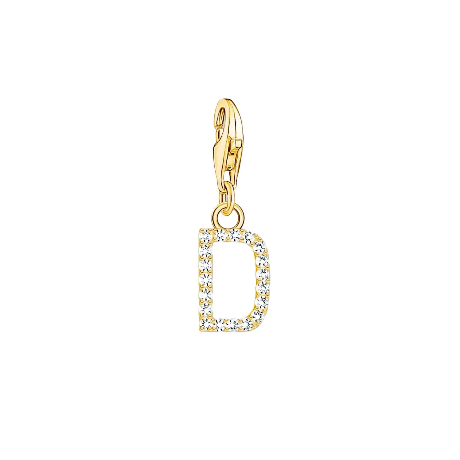 Thomas Sabo Charmista Gold Plated Sterling Silver Letter D Charm Pendant sold by C.W. Sellors