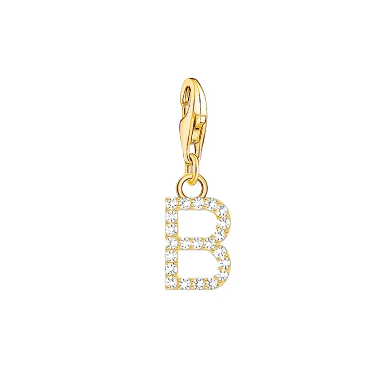 Thomas Sabo Charmista Gold Plated Sterling Silver Letter B Charm Pendant sold by C.W. Sellors