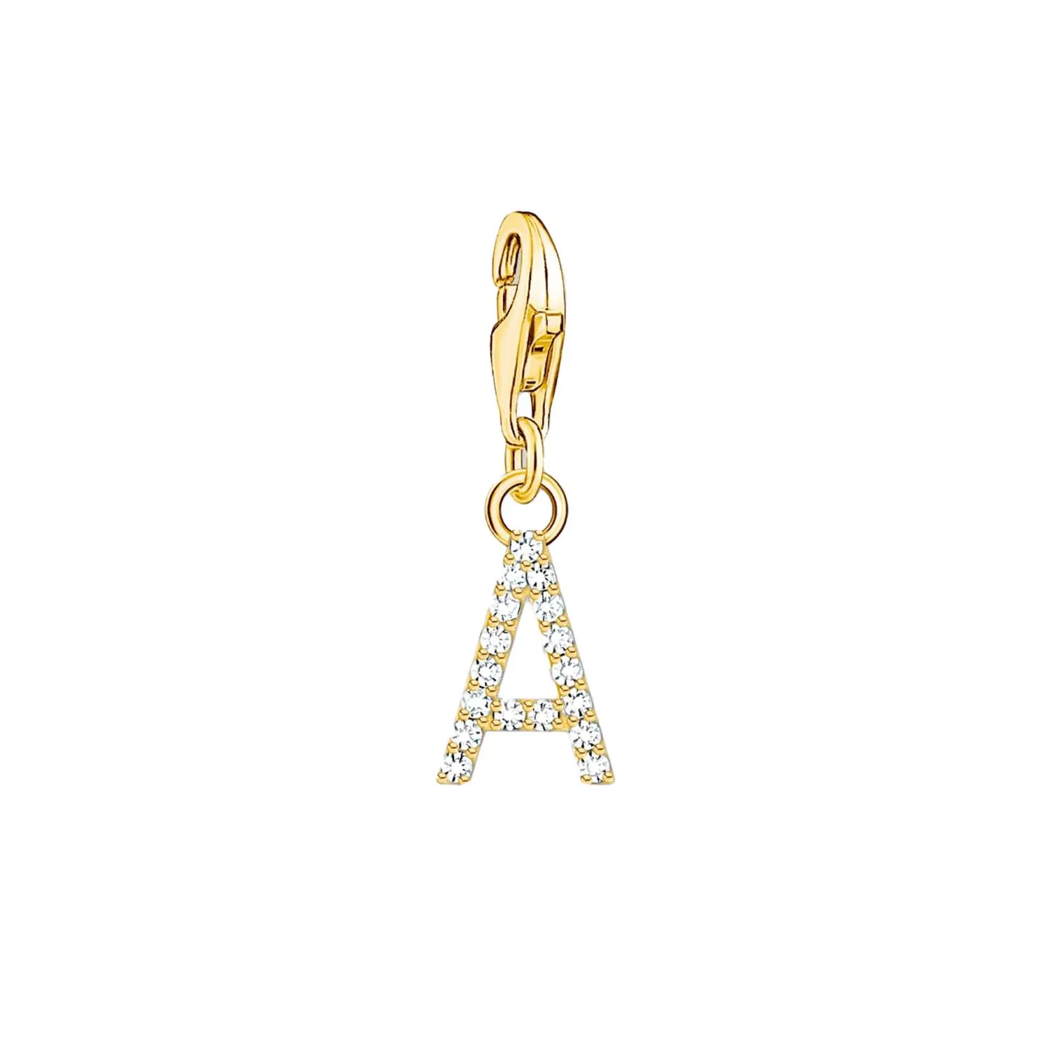 Thomas Sabo Charmista Gold Plated Sterling Silver Letter A Charm Pendant sold by C.W. Sellors
