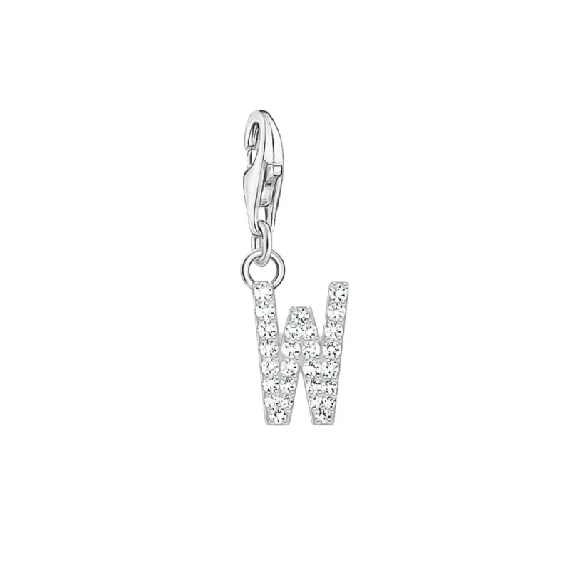 Thomas Sabo Charmista Sterling Silver Letter W Charm Pendant sold by C.W. Sellors