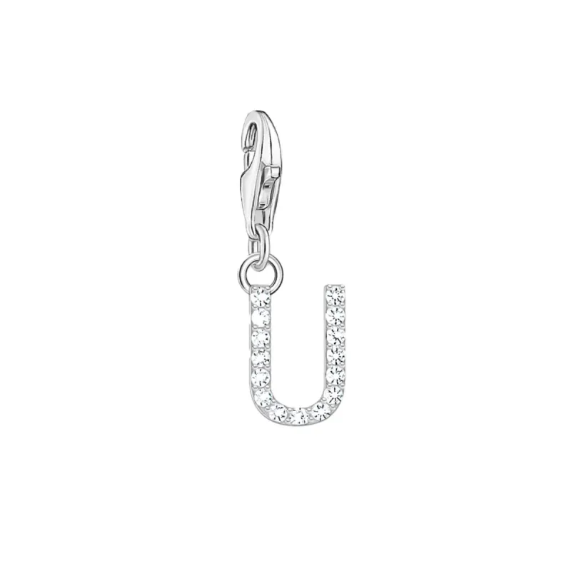 Thomas Sabo Charmista Sterling Silver Letter U Charm Pendant sold by C.W. Sellors