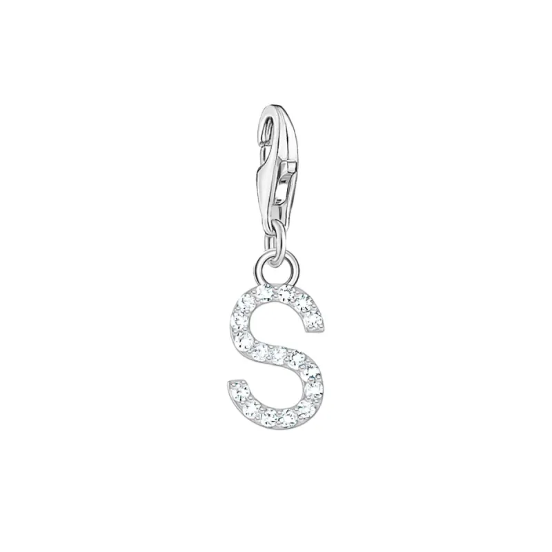 Thomas Sabo Charmista Sterling Silver Letter S Charm Pendant sold by C.W. Sellors