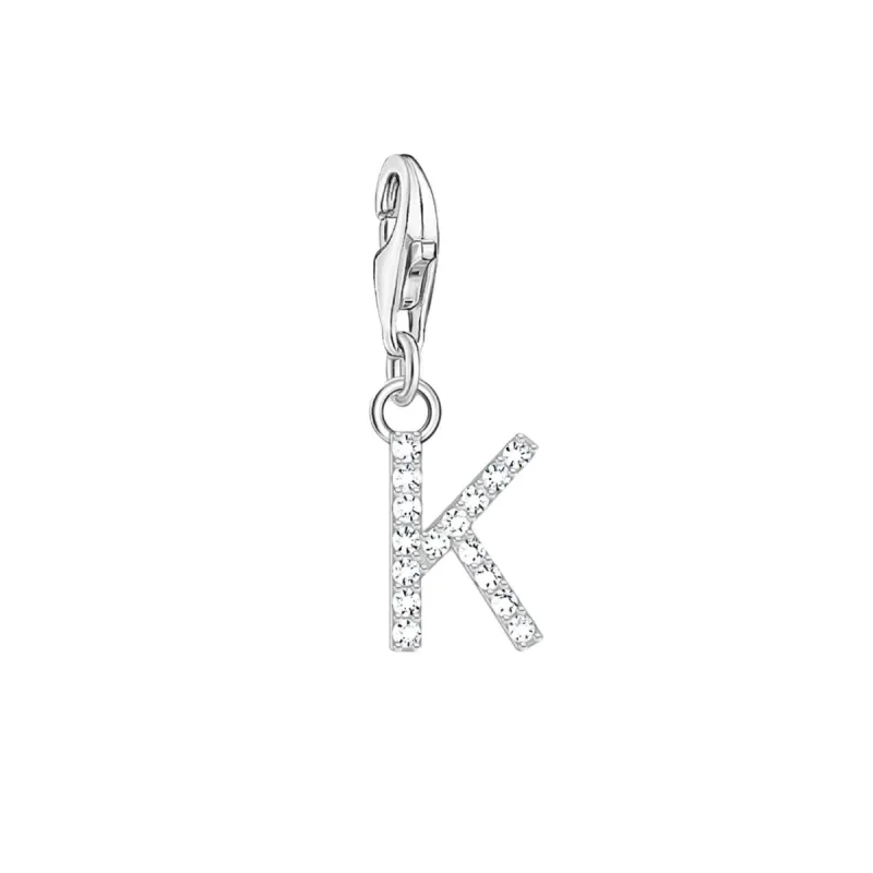 Thomas Sabo Charmista Sterling Silver Letter K Charm Pendant sold by C.W. Sellors