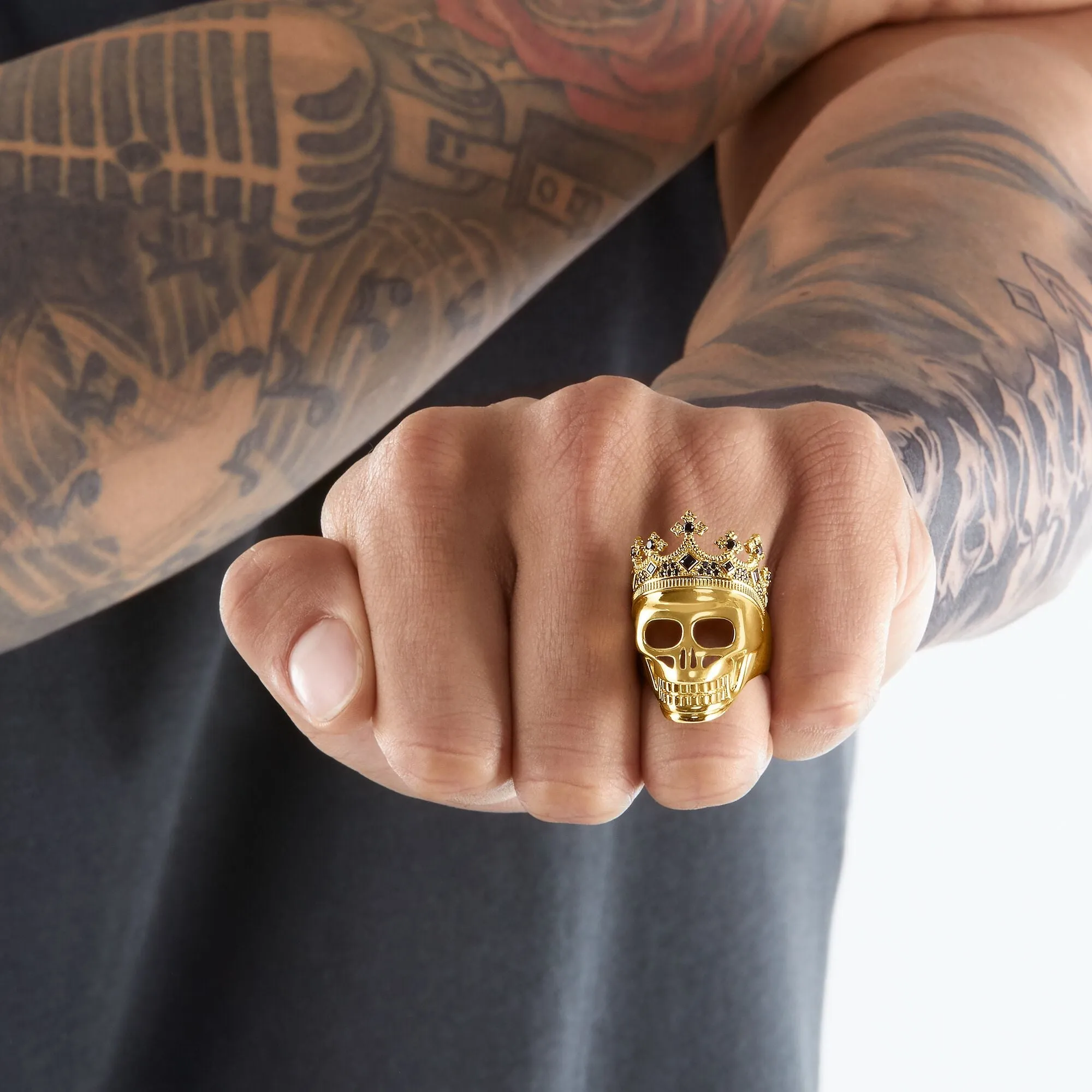 Thomas Sabo Gold Plated Sterling Silver Skull Crown Ring sold by C.W. Sellors product image thumbnail 2