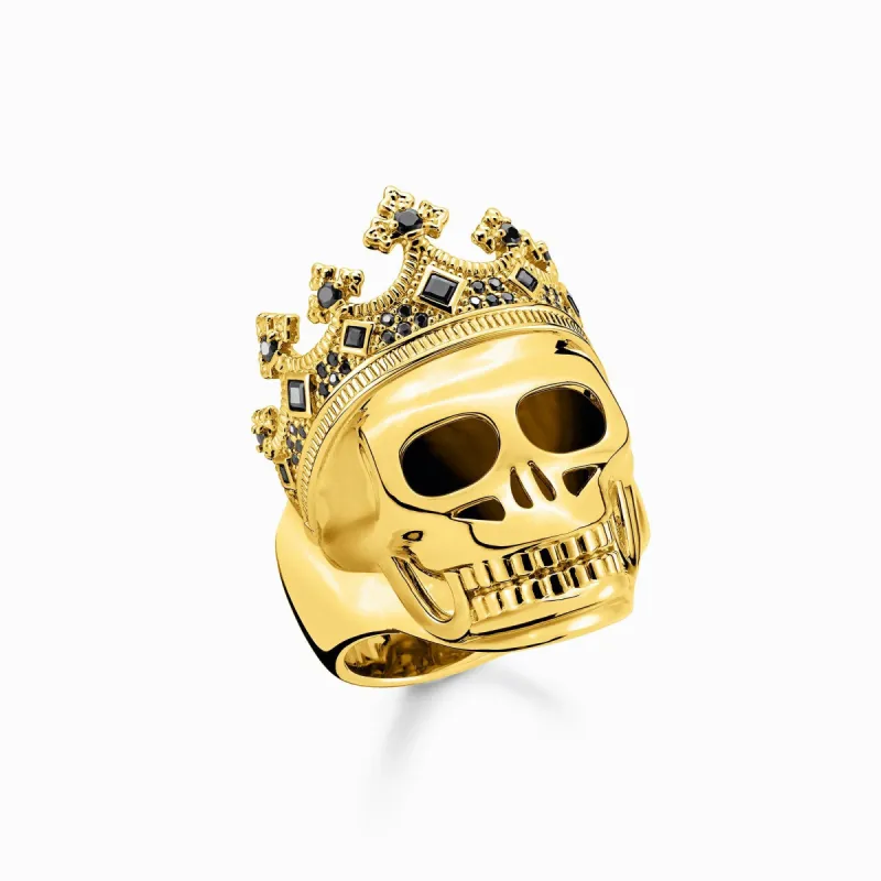 Thomas Sabo Gold Plated Sterling Silver Skull Crown Ring sold by C.W. Sellors