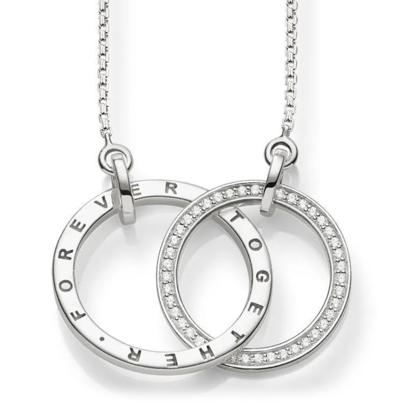 Thomas Sabo Glam And Soul Sterling Silver White Zirconia Together Forever Necklace sold by C.W. Sellors