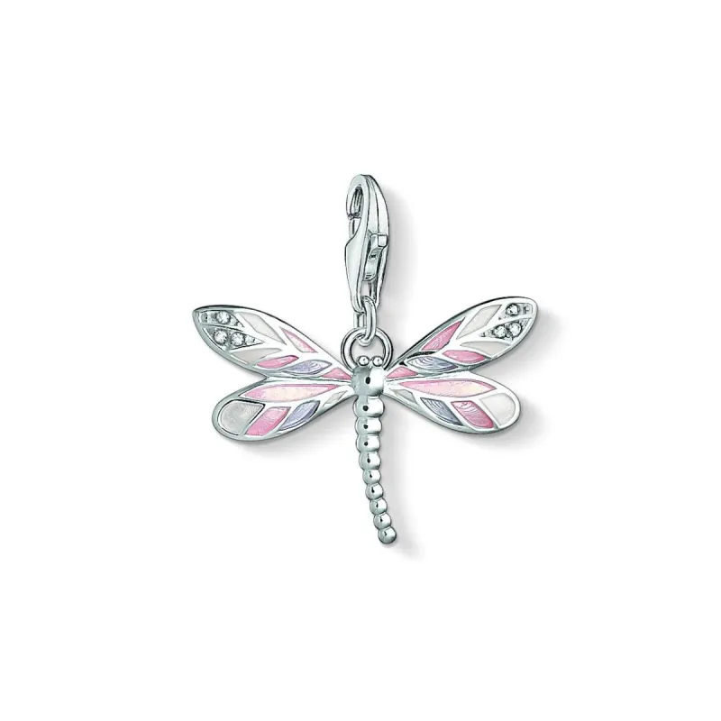 Thomas Sabo Charm Club Sterling Silver Pink Enamel Dragonfly Charm sold by C.W. Sellors