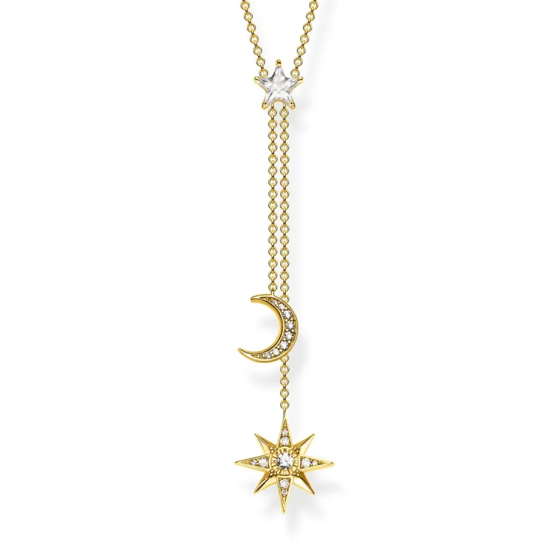 Thomas Sabo Glam & Soul Yellow Gold Plated Silver CZ Magic Stars Drop Necklace sold by C.W. Sellors