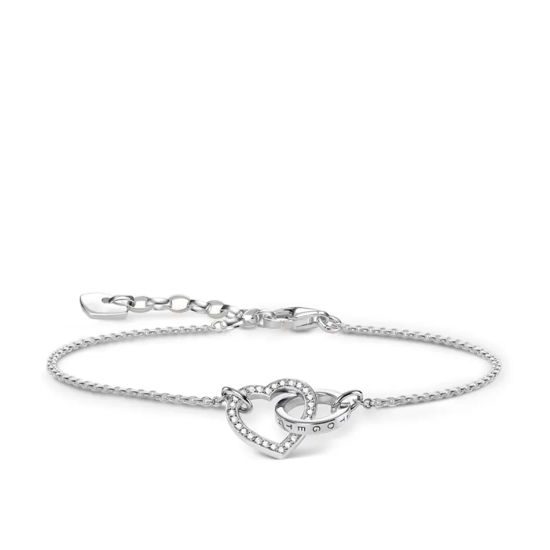 Thomas Sabo Glam And Soul Sterling Silver Zirconia Together Forever Heart Bracelet sold by C.W. Sellors