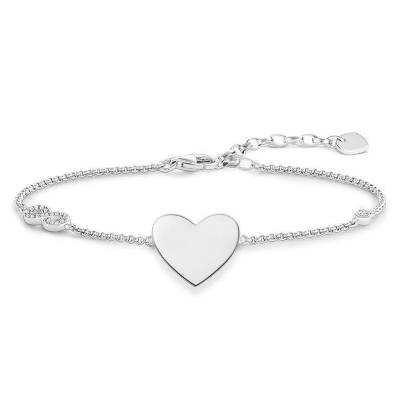 Thomas Sabo Glam And Soul Sterling Silver Zirconia Heart With Infinity Bracelet sold by C.W. Sellors