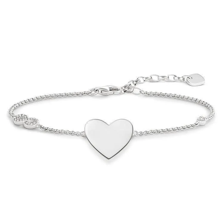 Thomas Sabo Glam And Soul Sterling Silver Zirconia Heart With Infinity Bracelet sold by C.W. Sellors