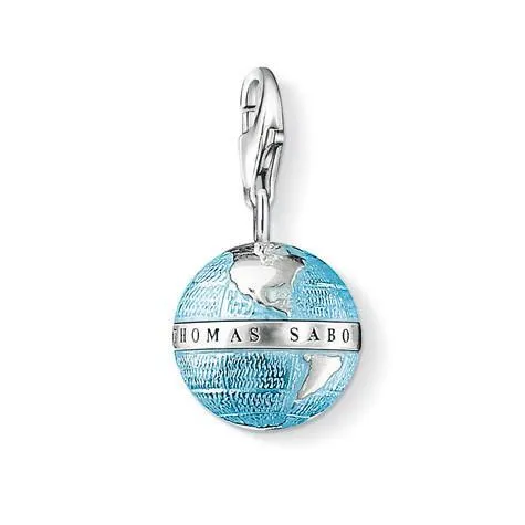 Thomas Sabo Charm Club Sterling Silver Blue Enamel Globe Charm sold by C.W. Sellors