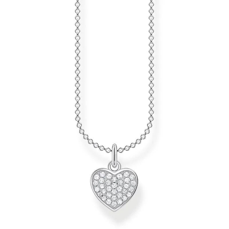 Thomas Sabo Charm Club Sterling Silver Heart Pave Necklace sold by C.W. Sellors