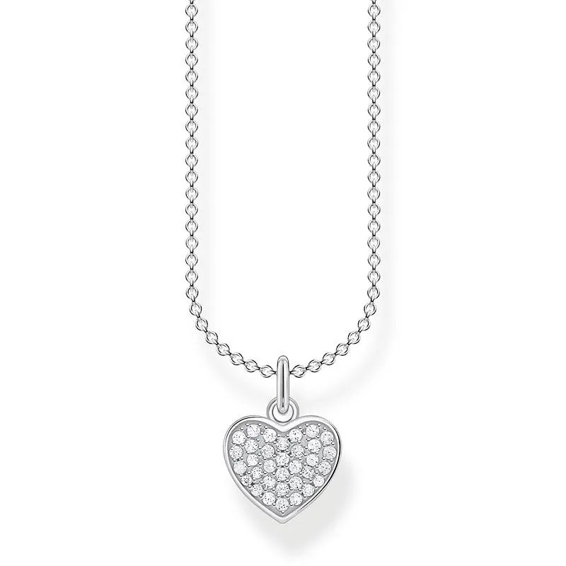 Thomas Sabo Charm Club Sterling Silver Heart Pave Necklace sold by C.W. Sellors