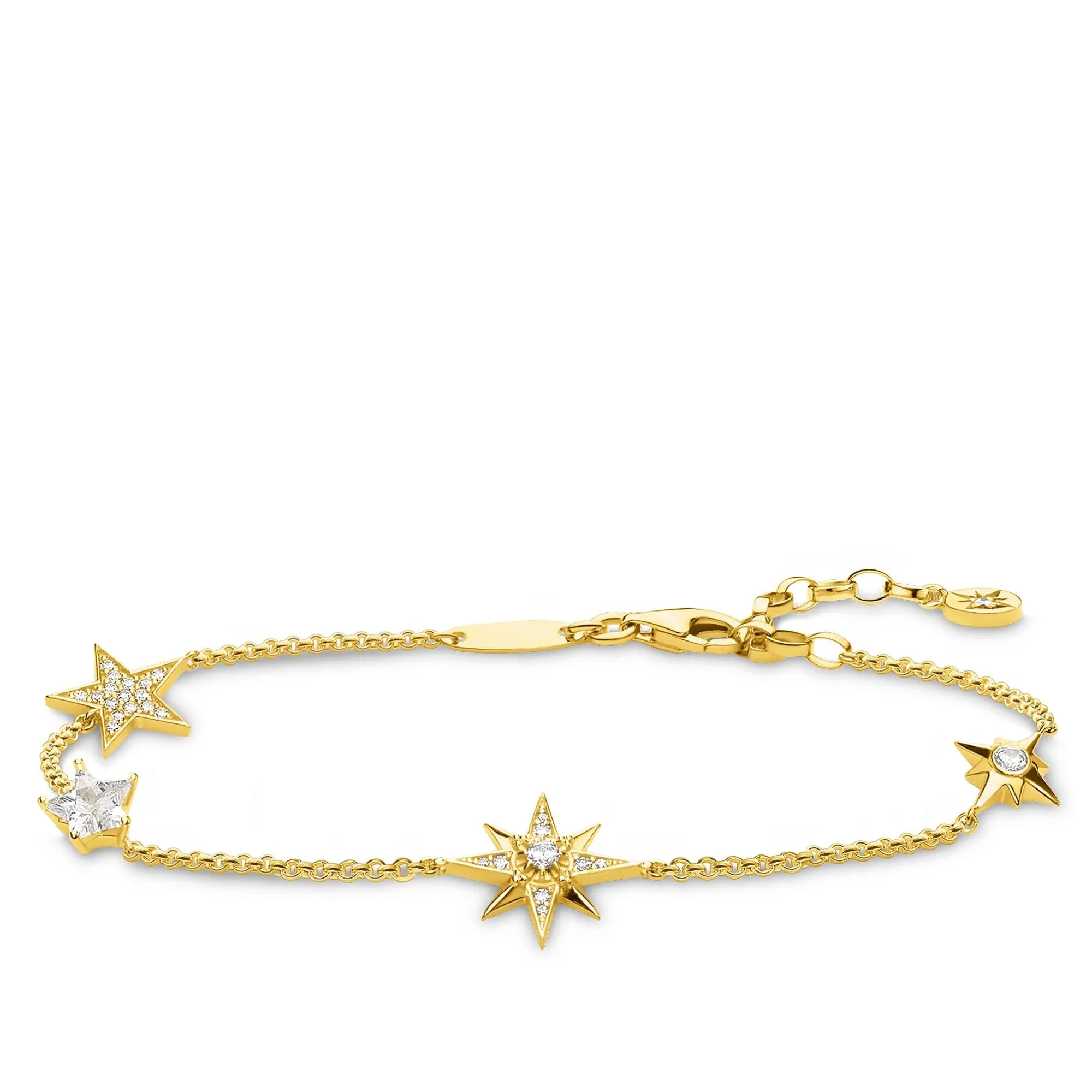Thomas Sabo Glam & Soul Yellow Gold Plated Silver CZ Magic Stars Bracelet sold by C.W. Sellors