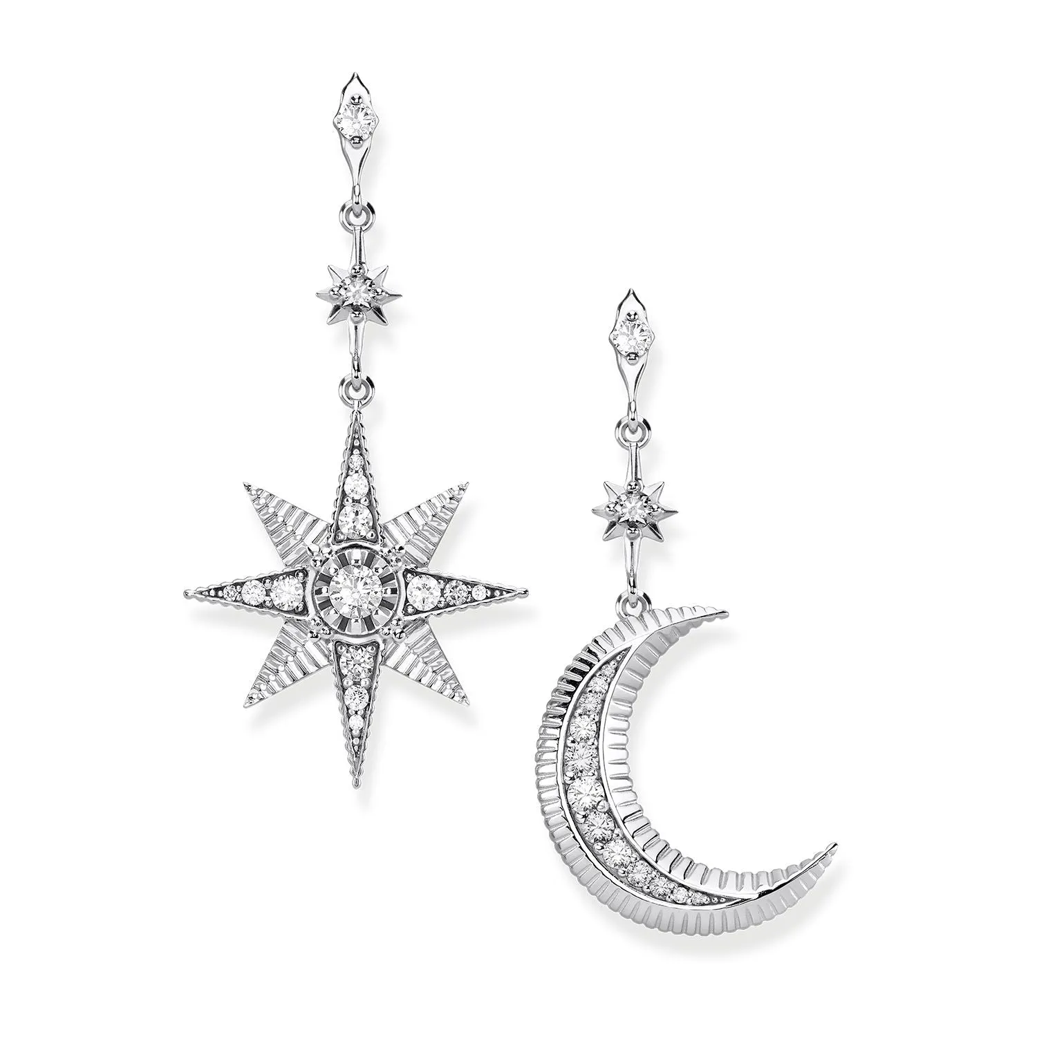 Thomas Sabo Glam & Soul Sterling Silver Royalty Moon and Star Earrings sold by C.W. Sellors