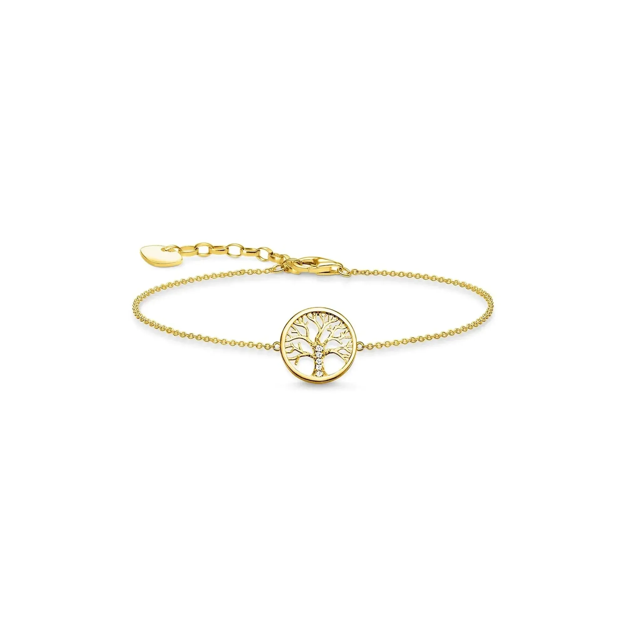 Thomas Sabo Glam and Soul Yellow Gold Plated Tree of Love Bracelet sold by C.W. Sellors