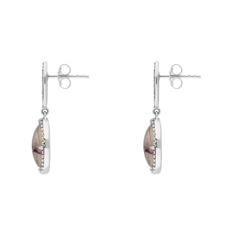 Sterling Silver Blue John Marquise Long Drop Earrings sold by C.W. Sellors product image thumbnail 2