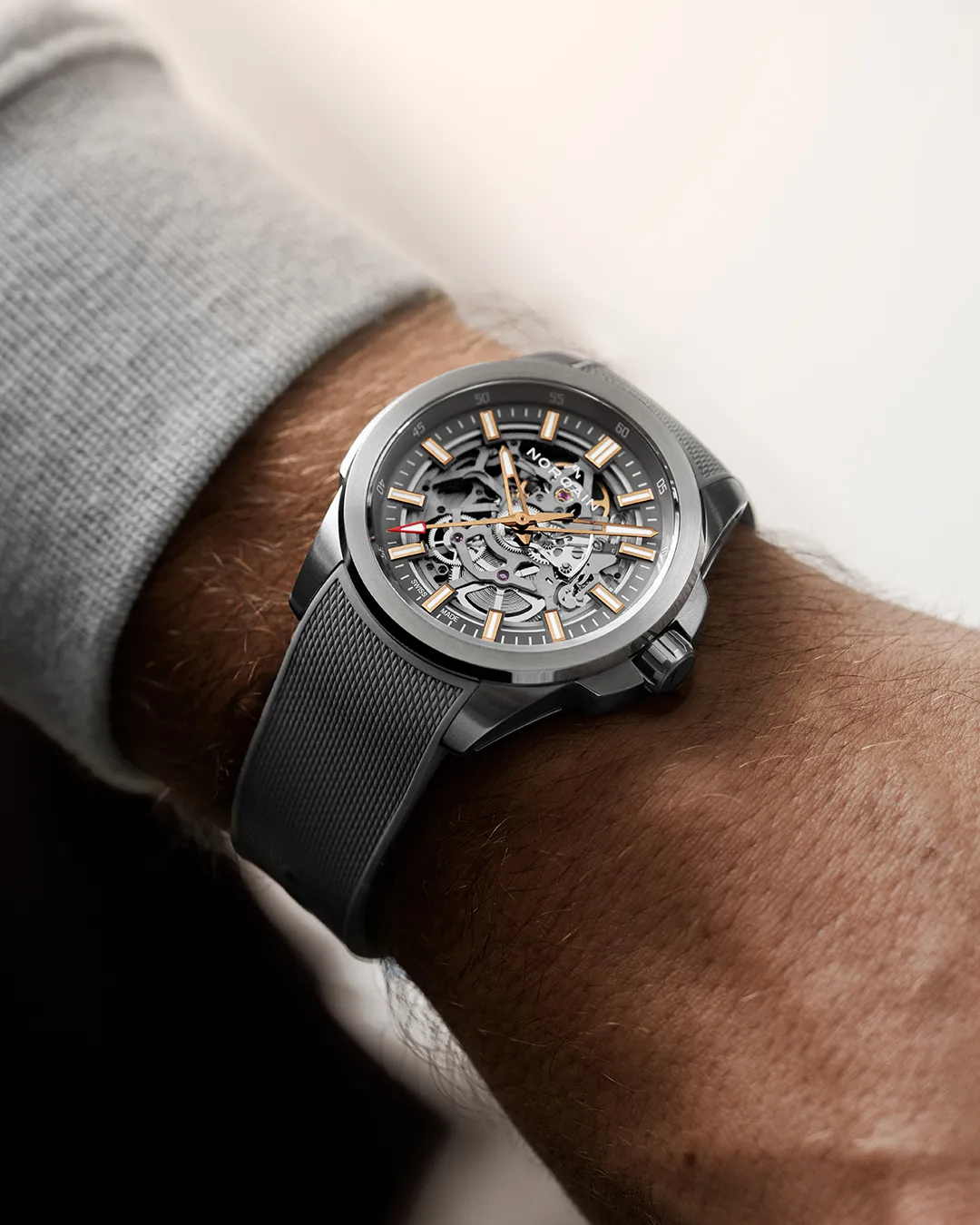 Norqain Independence Skeleton 42mm Grey Rubber Watch sold by C.W. Sellors product image thumbnail 2