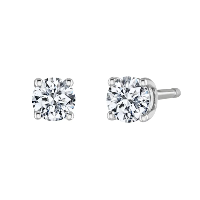 18ct White Gold 0.30ct Lab Grown Diamond Solitaire Stud Earrings sold by C.W. Sellors