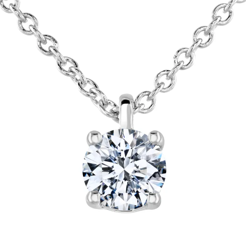 9ct White Gold 0.40ct Lab Grown Diamond Solitaire Necklace sold by C.W. Sellors