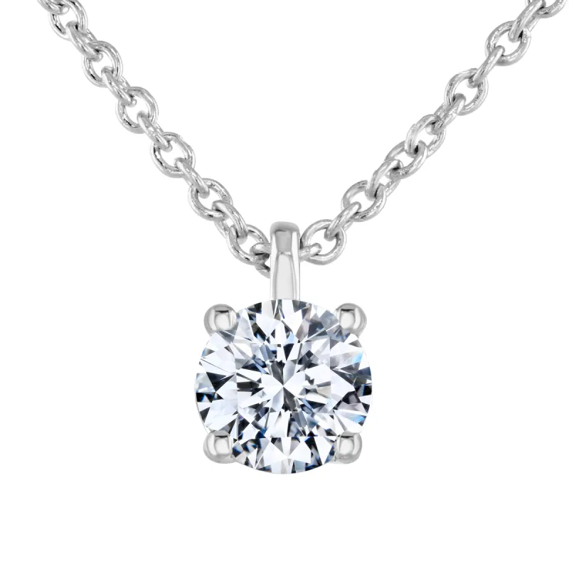 9ct White Gold 0.50ct Lab Grown Diamond Solitaire Necklace sold by C.W. Sellors